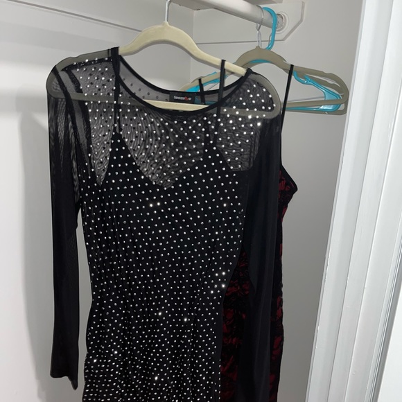 Black dress with attached black slip on underneath - Picture 2 of 3